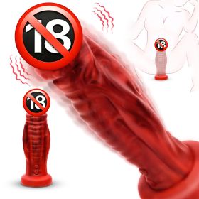 Big Monster Dildo with 8 Modes Vibrating, G Spot Vibrator Fantasy Creature Dildo with Texture and Suction Cup