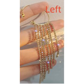 Fashionable And Simple Long Tassel Earrings (Option: New Gold Left)