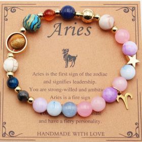 Eight Planets 12 Constellation Bracelet Morgan Stone Beaded Bracelet (Option: Aries)