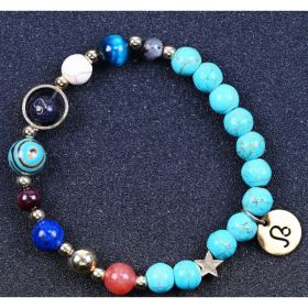 Twelve Constellation Constellation Blue San Bracelet 8mm Turquoise Beaded (Option: Leo)