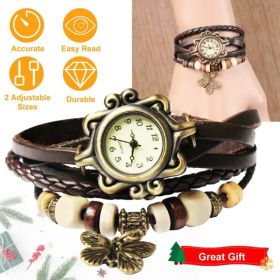 Vintage Women's Watch Bohemian Handmade Leather Watch (Option: Brown)