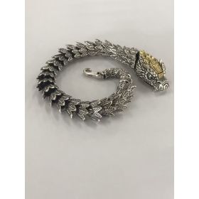 Black Snake Silver-plated Bracelet Men's Retro Style (Option: Black Snake Bracelet 18cm)