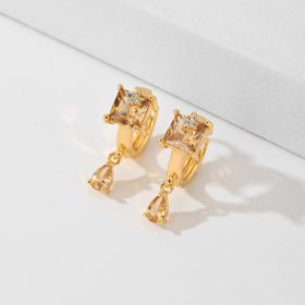 Popular Fashion Earrings Copper-plated Gold (Option: Champagne)