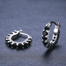 Simple High-grade Circle Chain Earrings (Option: Black)