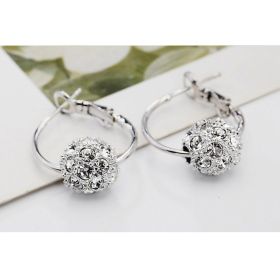 New Women's Lucky Bead Austrian Crystal Earrings (Option: Silver-White diamond)