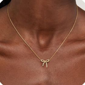 Bow Necklace Female Personality Golden Clavicle Chain Fashion All-match (Option: Style 2)