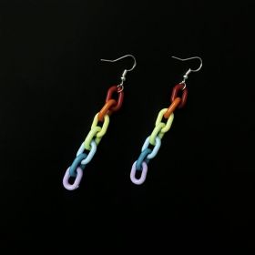 Vintage Rainbow Buckle Acrylic Plastic Chain (Option: A)