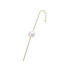 Glistening Ear Wrap Crawler Zircon Earrings Piercing Earrings Premium Earrings (Option: B-Gold-Single)