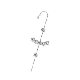 Glistening Ear Wrap Crawler Zircon Earrings Piercing Earrings Premium Earrings (Option: C-Silver-Single)
