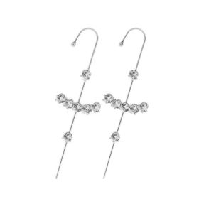 Glistening Ear Wrap Crawler Zircon Earrings Piercing Earrings Premium Earrings (Option: C-Silver-A pair)