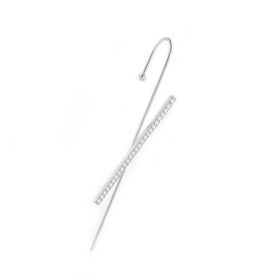 Glistening Ear Wrap Crawler Zircon Earrings Piercing Earrings Premium Earrings (Option: D-Silver-Single)