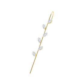 Glistening Ear Wrap Crawler Zircon Earrings Piercing Earrings Premium Earrings (Option: E-Gold-Single)