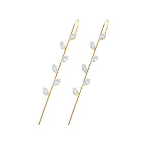 Glistening Ear Wrap Crawler Zircon Earrings Piercing Earrings Premium Earrings (Option: E-Gold-A pair)