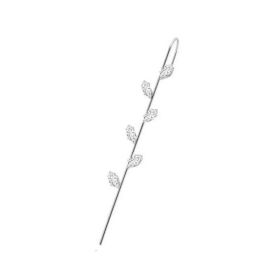 Glistening Ear Wrap Crawler Zircon Earrings Piercing Earrings Premium Earrings (Option: E-Silver-Single)