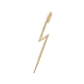 Glistening Ear Wrap Crawler Zircon Earrings Piercing Earrings Premium Earrings (Option: G-Gold-Single)