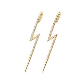 Glistening Ear Wrap Crawler Zircon Earrings Piercing Earrings Premium Earrings (Option: G-Gold-A pair)