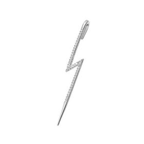 Glistening Ear Wrap Crawler Zircon Earrings Piercing Earrings Premium Earrings (Option: G-Silver-Single)