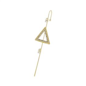 Glistening Ear Wrap Crawler Zircon Earrings Piercing Earrings Premium Earrings (Option: I-Gold-Single)