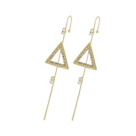 Glistening Ear Wrap Crawler Zircon Earrings Piercing Earrings Premium Earrings (Option: I-Gold-A pair)