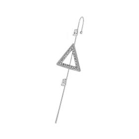 Glistening Ear Wrap Crawler Zircon Earrings Piercing Earrings Premium Earrings (Option: I-Silver-Single)