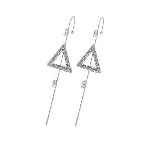 Glistening Ear Wrap Crawler Zircon Earrings Piercing Earrings Premium Earrings (Option: I-Silver-A pair)