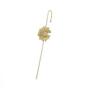 Glistening Ear Wrap Crawler Zircon Earrings Piercing Earrings Premium Earrings (Option: O-Gold-Single)