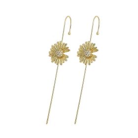 Glistening Ear Wrap Crawler Zircon Earrings Piercing Earrings Premium Earrings (Option: O-Gold-A pair)