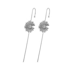 Glistening Ear Wrap Crawler Zircon Earrings Piercing Earrings Premium Earrings (Option: O-Silver-A pair)