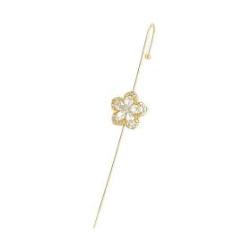 Glistening Ear Wrap Crawler Zircon Earrings Piercing Earrings Premium Earrings (Option: M-Gold-Single)