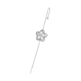 Glistening Ear Wrap Crawler Zircon Earrings Piercing Earrings Premium Earrings (Option: M-Silver-Single)