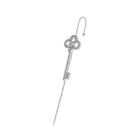 Glistening Ear Wrap Crawler Zircon Earrings Piercing Earrings Premium Earrings (Option: H-Silver-Single)