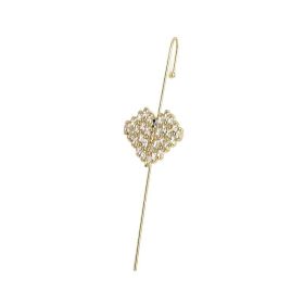 Glistening Ear Wrap Crawler Zircon Earrings Piercing Earrings Premium Earrings (Option: L-Gold-Single)