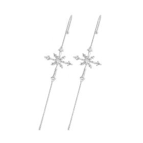 Glistening Ear Wrap Crawler Zircon Earrings Piercing Earrings Premium Earrings (Option: N-Silver-A pair)