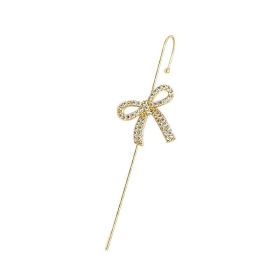 Glistening Ear Wrap Crawler Zircon Earrings Piercing Earrings Premium Earrings (Option: J-Gold-Single)
