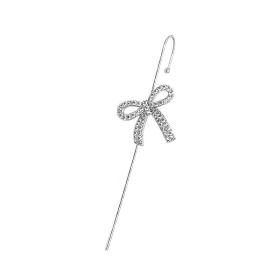 Glistening Ear Wrap Crawler Zircon Earrings Piercing Earrings Premium Earrings (Option: J-Silver-Single)