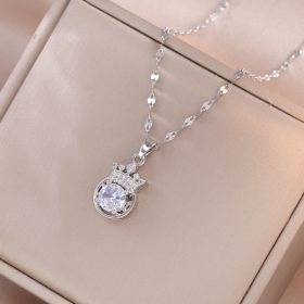 Japanese And Korean Style Zircon Niche Design Fashion Accessories Crown Necklace (Option: X3579 Crown Necklace)