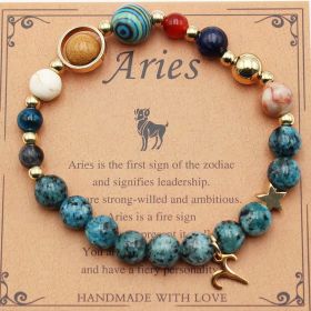 Eight Planets 12 Constellation Bracelet Natural Stone Hemp Stone (Option: Aries Hemp Stone)