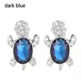 Cute Little Animal Niche Design Earrings Jewelry Stud Earrings (Option: Dark Blue)
