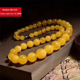 Beeswax Graduated Strand Yellow Chicken Grease Round Beads Necklace Clavicle Chain (Option: Gold Twisted Honey)