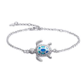 Hawaii Ocean Turtle Anklet Opal Anklet (Option: Blue)