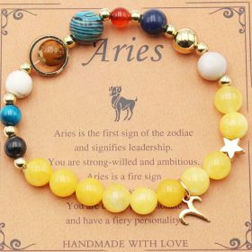 Eight Planets 12 Constellation Bracelet Morgan Stone Beaded Bracelet (Option: Aries Topaz)