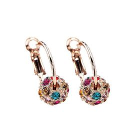 New Women's Lucky Bead Austrian Crystal Earrings (Option: Gold-Fancy diamond)