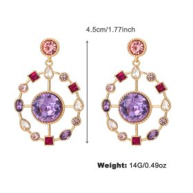 Fashion Colorful Rhinestone Special-shaped Earrings (Option: NCE05369color)