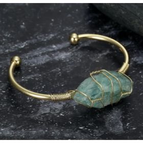 Asgard Crafted Natural Gemstone Bangle (Option: Green Fluorite)