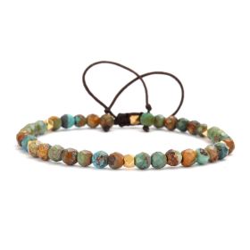 Natural African Turquoise Braided Bracelet Adjustable Bracelet (Option: TR1016)