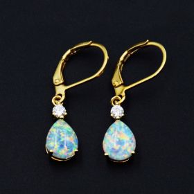 Simple Gold Plated Drop Shaped Earrings (Option: Yellow)