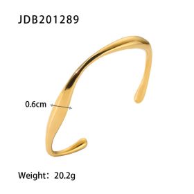 Fashionable And Versatile Gold-plated Stainless Steel Bracelets With Zirconia (Option: JDB201289)