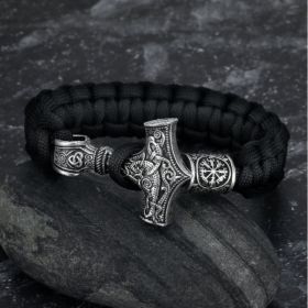 Asgard Crafted Paracord Mjolnir Bracelet (Option: Silver)
