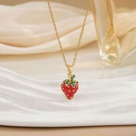 Women's Fashion Trendy Strawberry Cute Necklace (Option: Women-F)