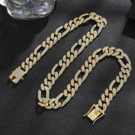 Diamond Men's Hip Hop Style Chunky Necklace (Option: Irregular Golden 20inch)
